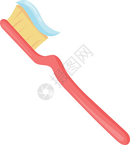 贴有牙膏的红牙刷 口腔卫生符号 牙科护理图标图片
