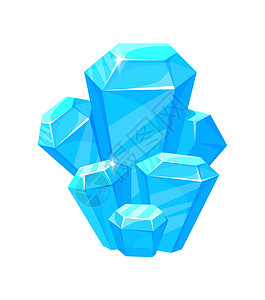 蓝色蓝宝石 水晶石 宝石魔法宝石 卡通矢量图图片