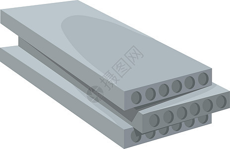 混凝土板 板坯 核心块预制水泥结构 建筑材料 卡通平面矢量图解图片