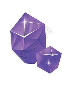 自然的紫色多边形 水晶石 现实的艺术图画 彩色卡通矢量插图图片