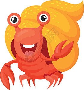 爱尔米蟹 喜悦的卡通人物 海动物吉祥物图片