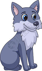 卡通狼 可爱的灰色野狼 野狗吉祥物图片
