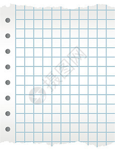 在边缘撕破平方纸 空白笔记本页背景图片