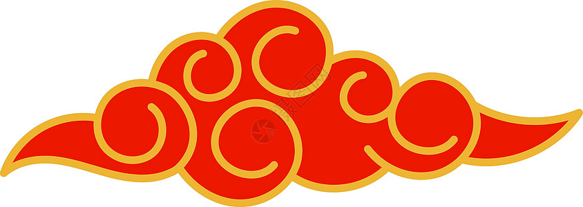 黄金红云 中国新年传统元素;背景图片