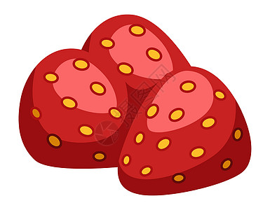 草莓堆积 多汁的红莓 卡通矢量插图图片