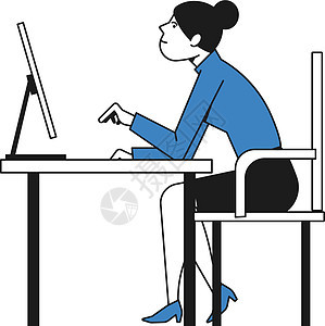 从事计算机工作的妇女 在办公服务台任职的人图片