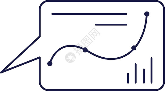 带有图形图标的聊天泡泡 带统计数据分析的电文图片