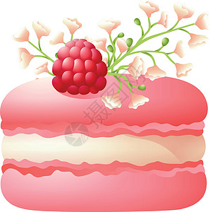 粉红麦子加草莓 法式奶油饼干图片