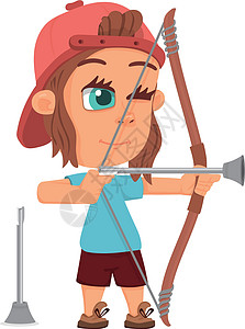 弓箭男孩 卡通儿童弓箭手 儿童运动图片