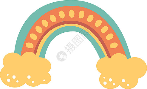 彩虹可爱 云雾飘散 斯堪的纳维亚儿童印刷品图片