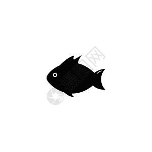 鱼类标志热带海洋动物夹子海浪插图标识艺术绘画食物图片