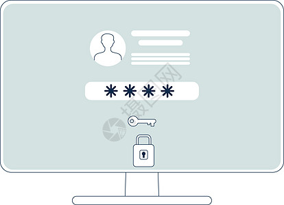 在受密码保护的计算机屏幕上登录页面图片