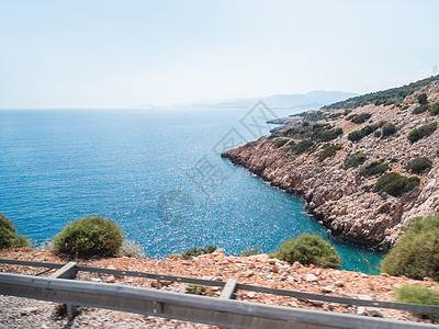 地中海沿岸的山区蛇形公路公路 土耳其晴天旅行运输爬坡天蓝色缠绕地标汽车路线观光图片