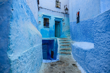 摩洛哥厨师街 摩洛哥建筑建筑学旅行旅游地标街道麦地文化遗产蓝色图片