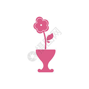 花瓶标志热带园艺植物学装饰风格叶子花园花瓣生长花盆图片