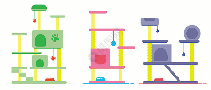 有猫屋的猫树 猫塔和刮痕柱 宠物家具图片