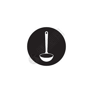 钢包图标午餐金属厨房厨师网络美食黑色厨具乐器插图图片