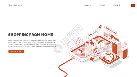 线上购物或线上商店(Isoimic)登陆页面图片