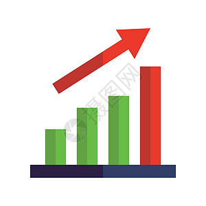 条形图表和箭头图标 以取得最佳结果 矢量图片