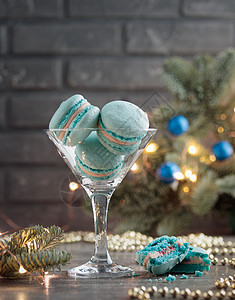 甜甜甜甜点  蓝色的圣诞节红心小吃蛋糕饼干食物图片