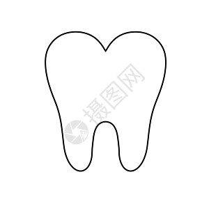 白色背景上孤立的牙齿矢量图标疼痛药品身份牙科解剖学食物凹痕美白插图牙医图片