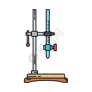 线条彩色医疗制药图标反驳架 专业设备符号 科学 药学 军医 化学背景标志元素 实验室玻璃 矢量医学轮廓图图片