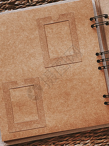 复古家庭相册 旅行日记本 照片笔记本 食谱或旧日记 可持续纸质文具模型和剪贴簿设计艺术规划师草图小样摄影杂志记事本废料打印笔记图片