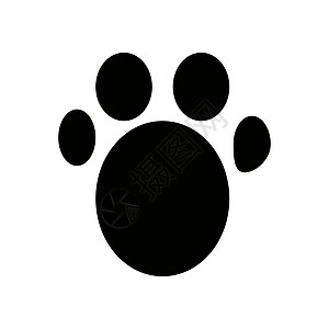 Paw 打印双影图标 猫和狗足迹矢量图片