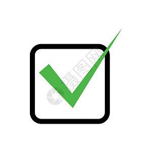 绿色复选框图标 确认和认证 矢量图片