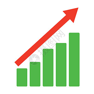 绿色条形图和不断上升的红箭头 商业和财务数据 矢量生长利润经济解决方案库存战略插图金融成功营销图片