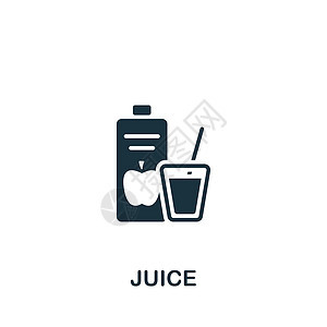 果汁图标 单色简单饮料图标 用于模板 网络设计和信息图椰子食物苏打咖啡杯子玻璃水果牛奶瓶子橙子图片