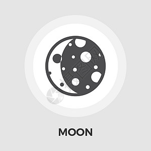 月亮平面 ico气象插图正方形星星月光场景灰色天气科学圆圈图片