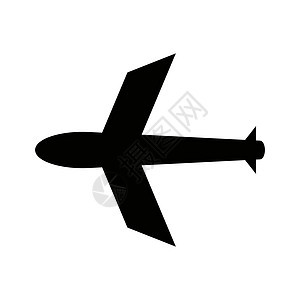 黑色的飞机光影图标 矢量图片