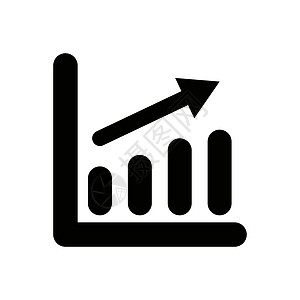 箭头和条形图光影图标 业务销售额增加 矢量图片