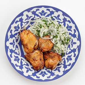 传统盘子里的东方乌兹别克肉烹饪蔬菜牛扒白色美食猪肉油炸羊肉食物餐厅图片