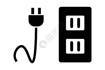 电源和出入口的光影图标 矢量图片
