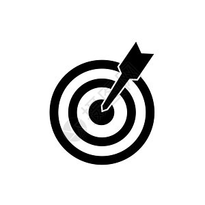 白色背景上的目标图标 带有箭头图标图像矢量插图设计的目标或靶心图片