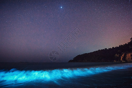 明亮的夜间 在水中照耀图片