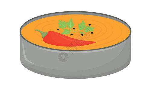 碗半平板彩色矢量元素中的咖喱汤图片