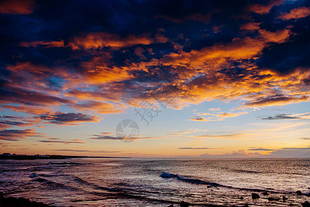 自然保护区的奇妙景象 蒙特科法诺热带海景日落气旋旅行火山石头海滩天气天空图片