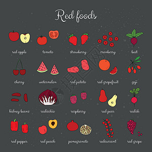 手工制成的红色食物套餐图片