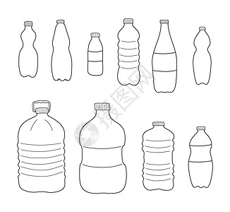 手抽塑料瓶套装饮料绘画产品牛奶瓶子包装矿物空白草图白色图片