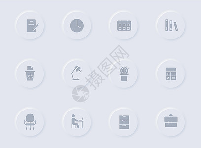 圆形橡胶按钮上的工作区灰色矢量图标 为 web 移动应用程序 ui 设计和促销业务测绘术设置的工作区图标插图标识屏幕商业阴影桌子图片