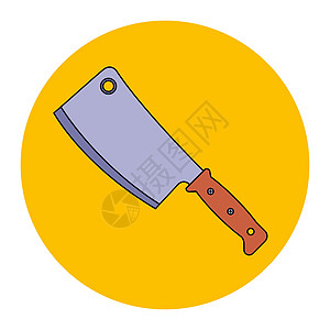 切肉用的铁大刀厨具刀具烹饪食物木刀用餐金属插图厨房厨师图片
