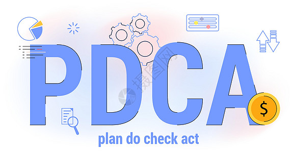 PDCA 计划执行检查法业务行动战略目标成功概念圆圈车轮工作流动图表训练方法项目信息图片