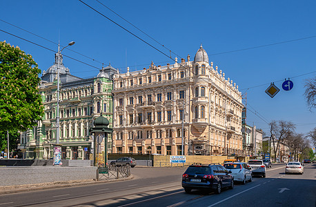 乌克兰敖德萨利布曼之家历史城市房子中心旅行旅游建筑建筑学正方形街道背景图片