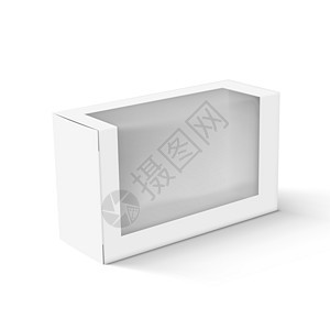 现实的白色空白纸板用塑料窗口包装散装箱DAW小吃纸盒午餐推介会窗户礼物嘲笑生态早餐插图图片