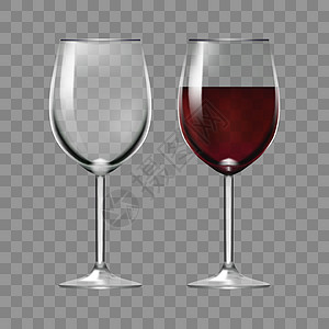 现实的大红酒和空玻璃高清图片