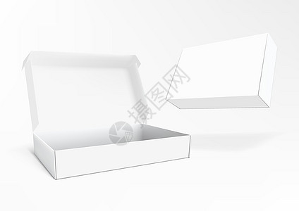 现实的开放和封闭的空包装箱包装品牌推广小样嘲笑产品纸板盒子白色礼物背景图片