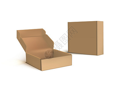 白色背景上孤立的两纸板盒图片